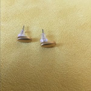 Gold Oval Post Earrings